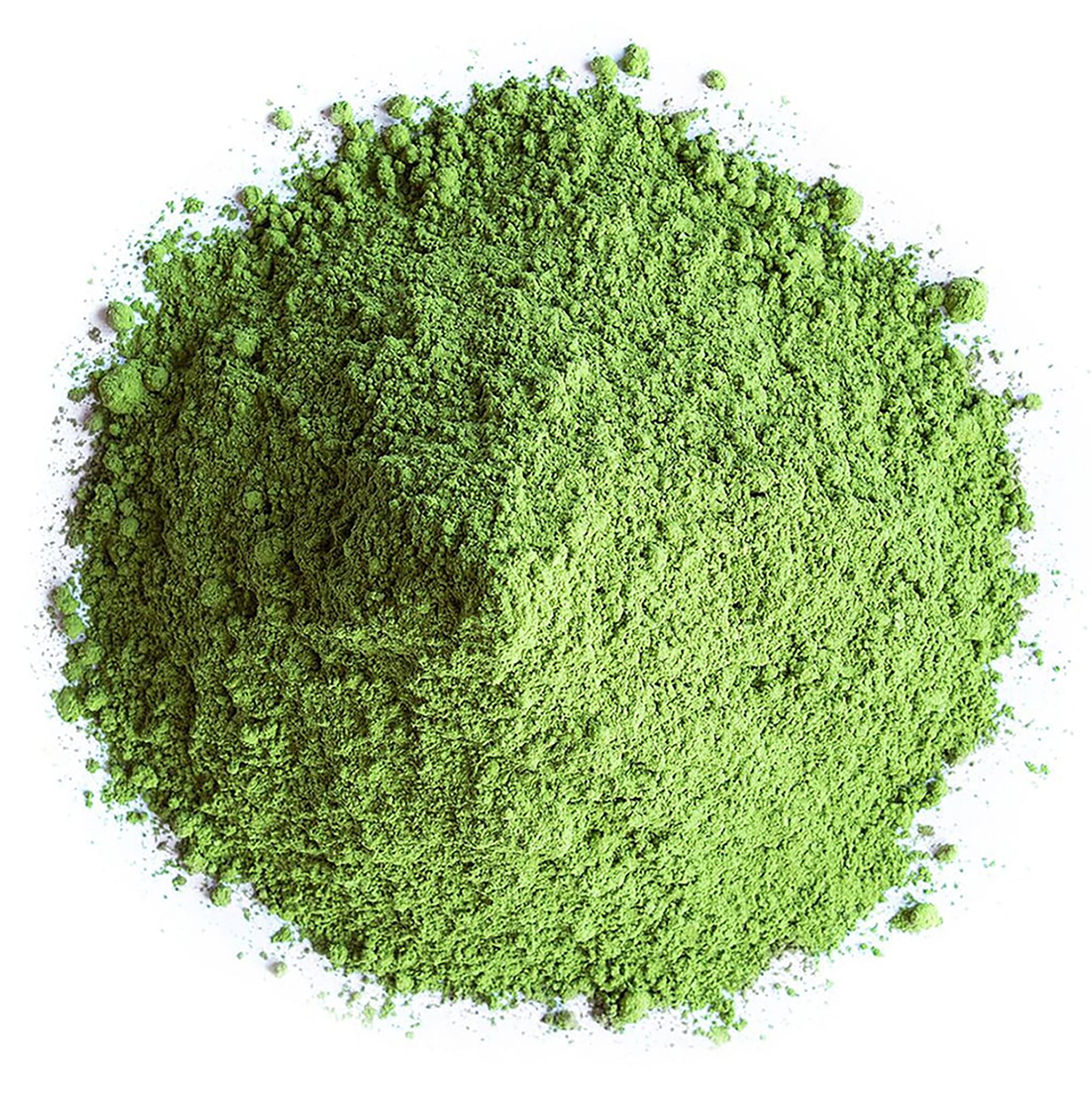 Bondi Organic Pure Matcha – Ultra-Premium Japanese Matcha by Bondi Beach Tea Co is displayed in a vibrant green pile on a white background, highlighting its fine, smooth texture.
