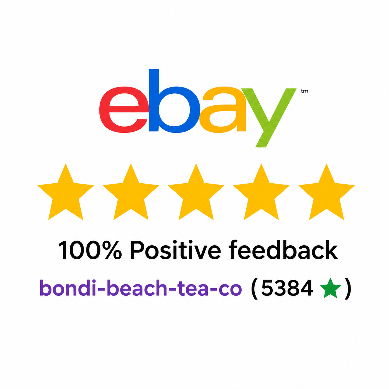 eBay Reviews Bondi Beach Tea Co. 100% positive reviews