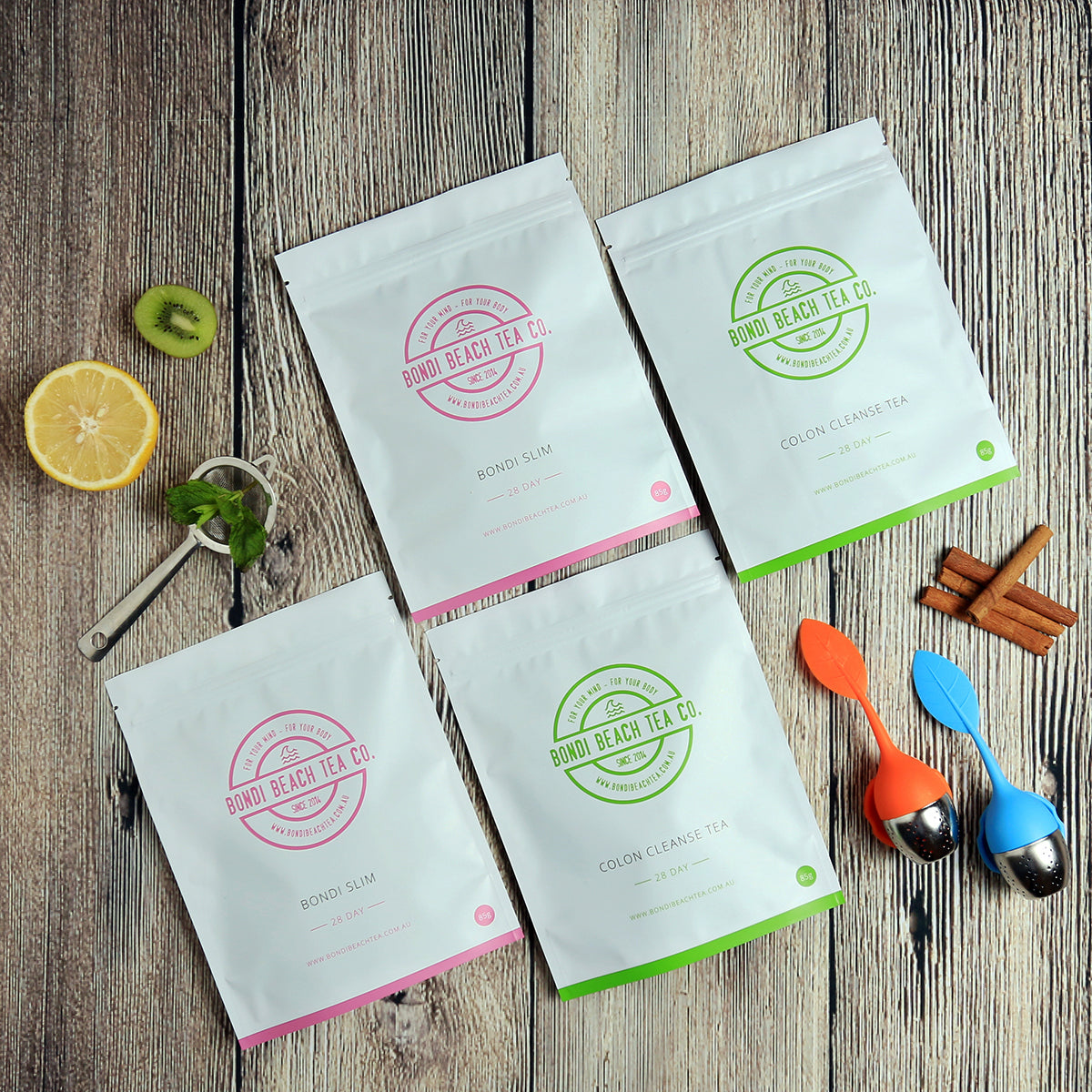 The Bondi B-Slim Together Tea 2 X 28 day packs + 2 Tea Infusers-Bondi Beach Tea Co