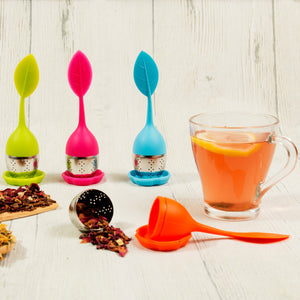 Silicone and Stainless Steel Leaf Tea Strainer-Bondi Beach Tea Co